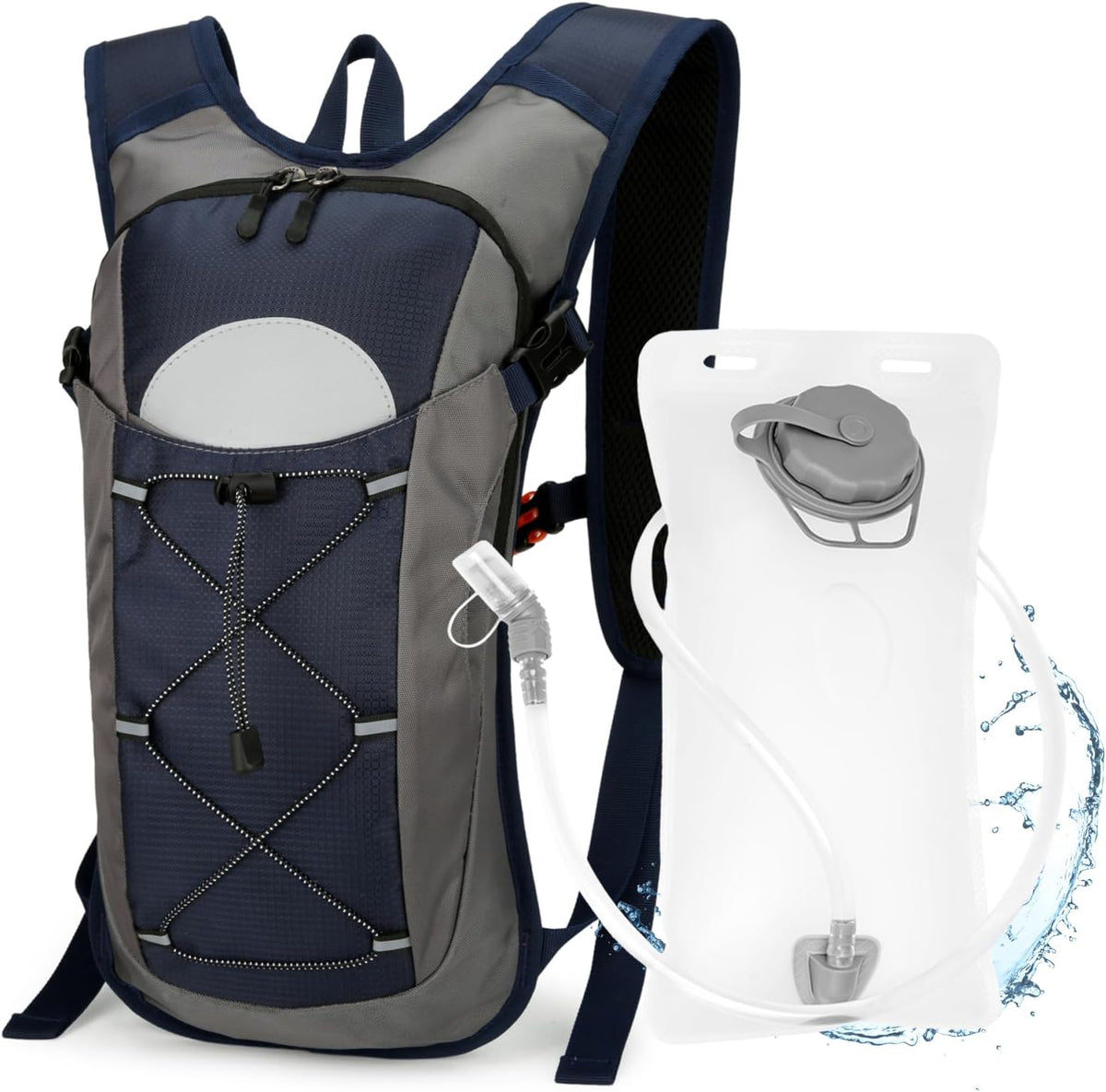 Hydration Backpack with 2L Water Bladder – Lightweight & Durable for Running, Hiking, Biking – Adjustable Fit for Men, Women, Youth
