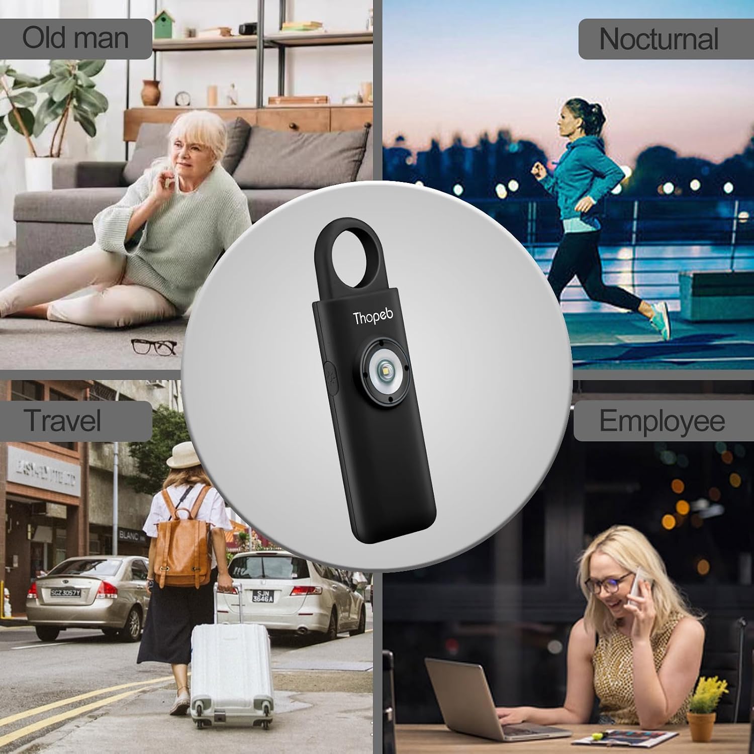 Thopeb Personal Safety Alarm for Women – Upgraded Rechargeable