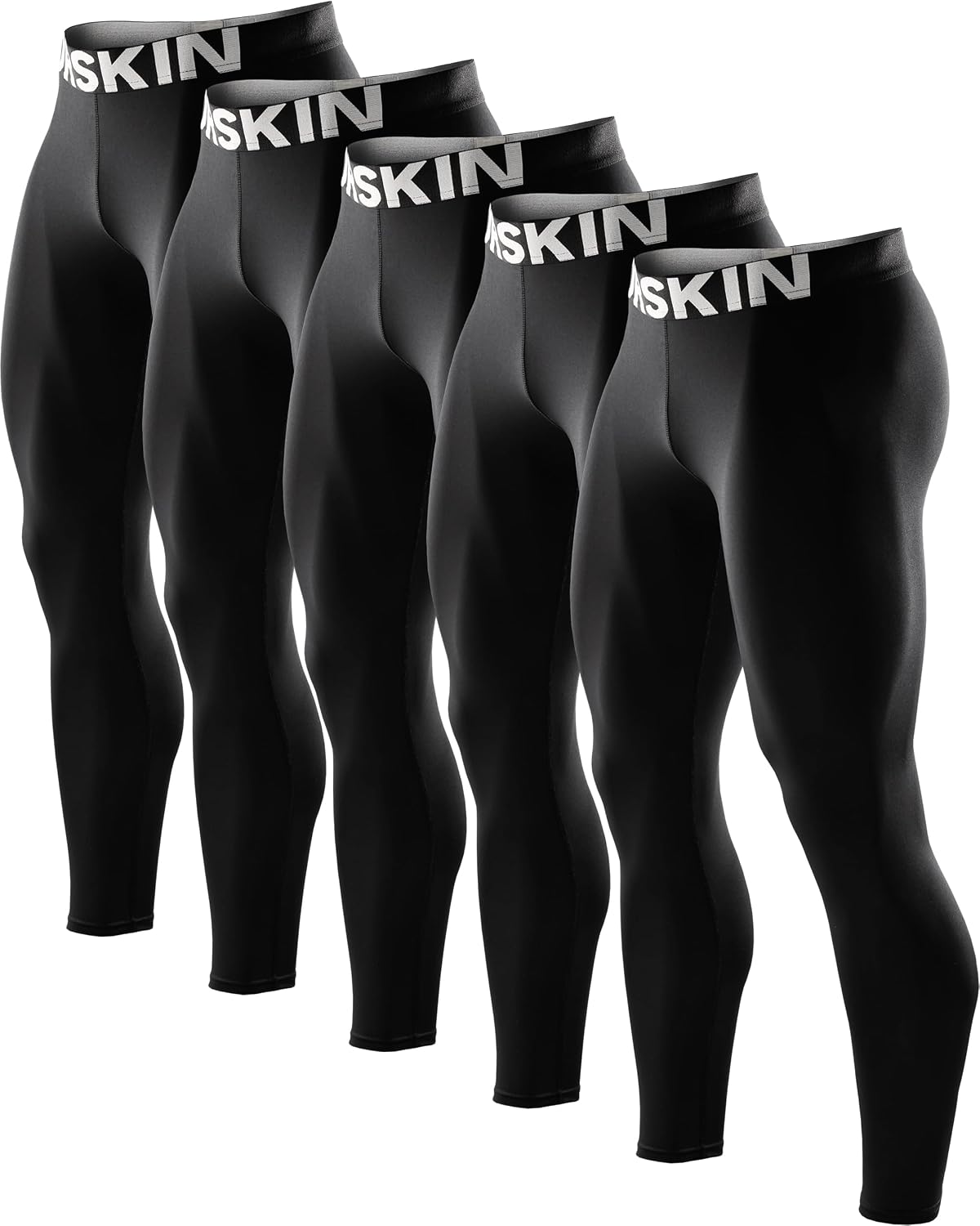 DRSKIN Men’s Compression Pants (5/4/3 Pack) Quick Dry Tights Leggings Sports Baselayer Running Gym Workout