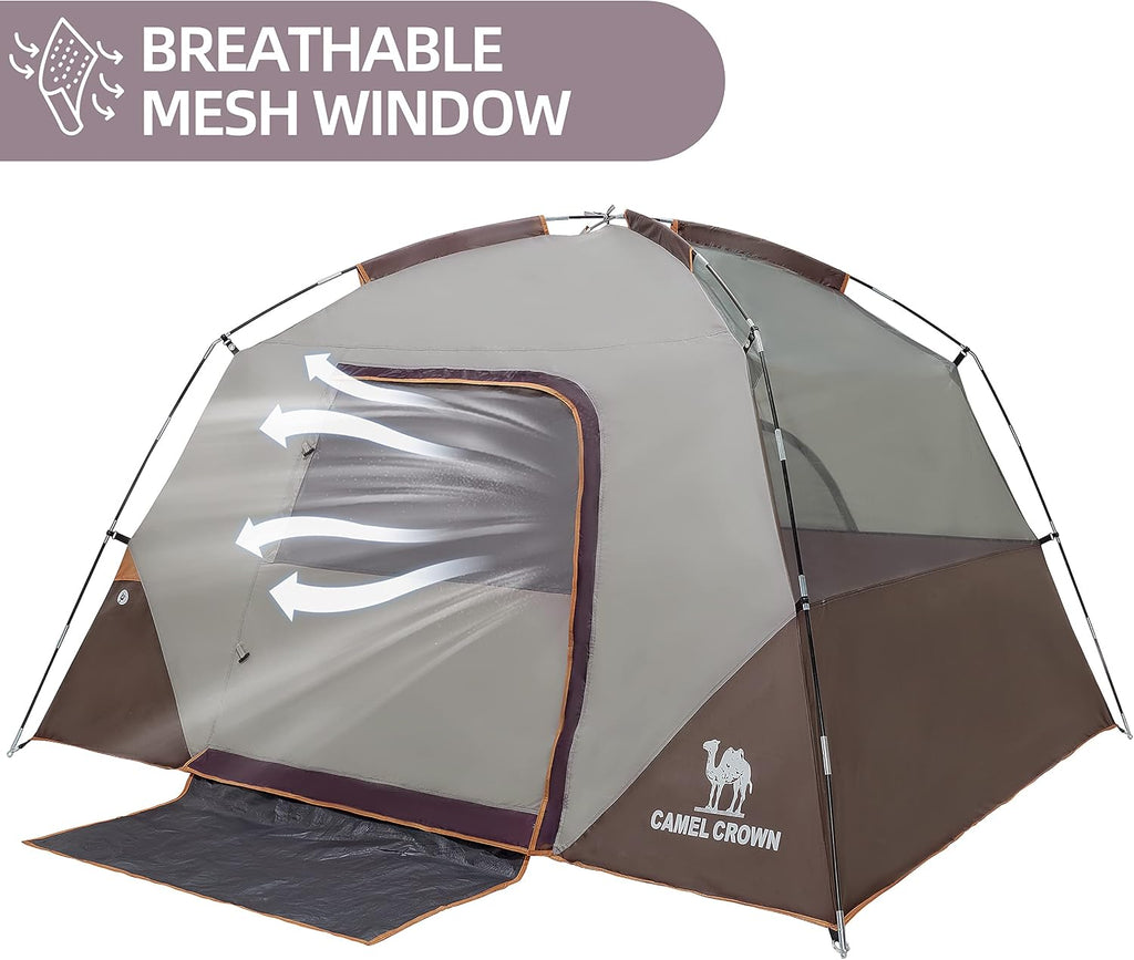 CAMEL CROWN Tents for Camping 4/8 Person Waterproof Tent Quick Setup Folding Outdoor Backpacking Tents Family Hiking