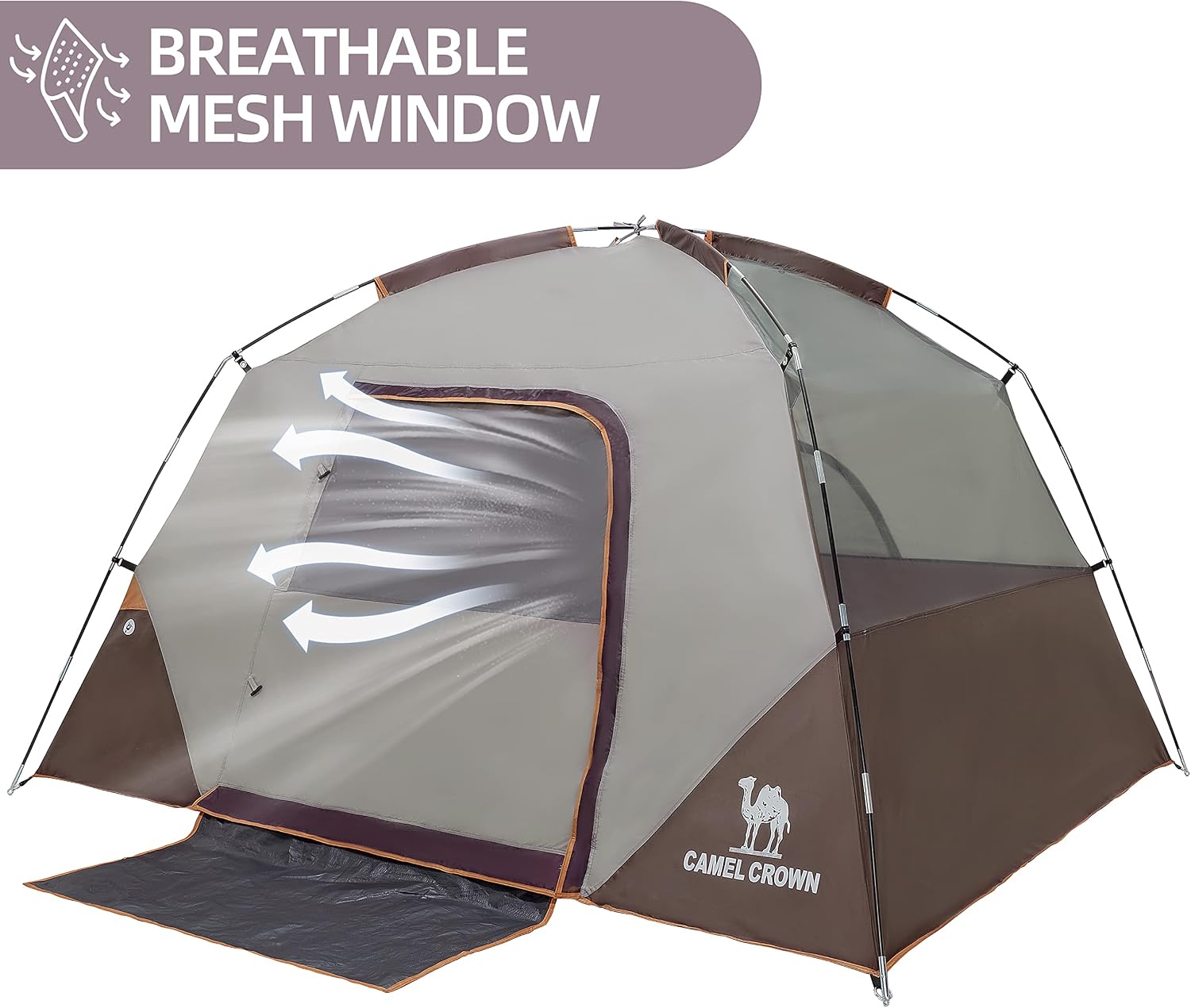 CAMEL CROWN Tents for Camping 4/8 Person Waterproof Tent Quick Setup Folding Outdoor Backpacking Tents Family Hiking