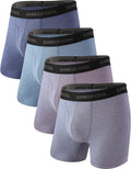BAMBOO COOL Men's Boxer Briefs Ultra Breathable Underwear Multipack