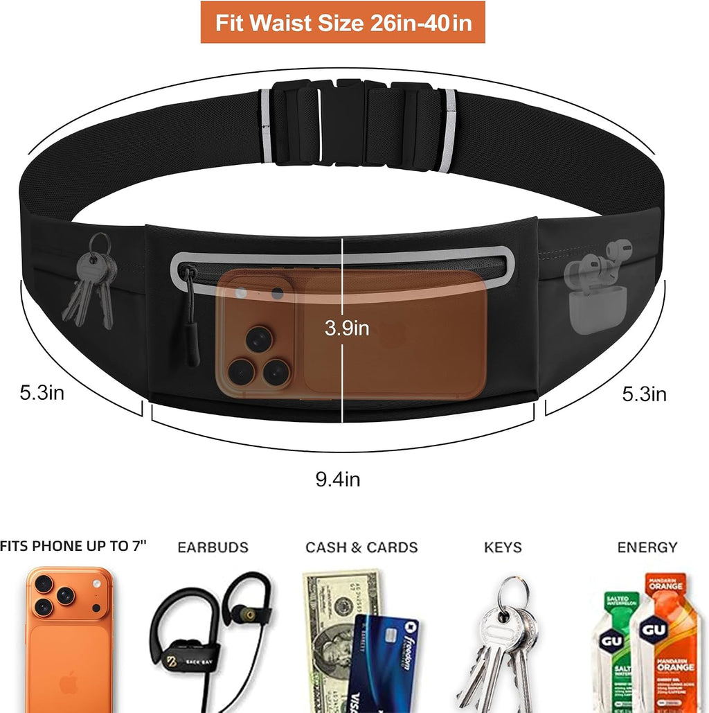 Slim Running Belt for Women Men,Phone Holder Waist Pack,Runners Fanny Pack