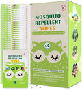 60 PCS Mosquito Repellent Wipes, Individually Wrapped Insect Repellent Wipes Made of Natural Plant-Based Essential Oils, Safe & Effective Insect Protection Perfect for Outdoor Activities, Long-Lasting