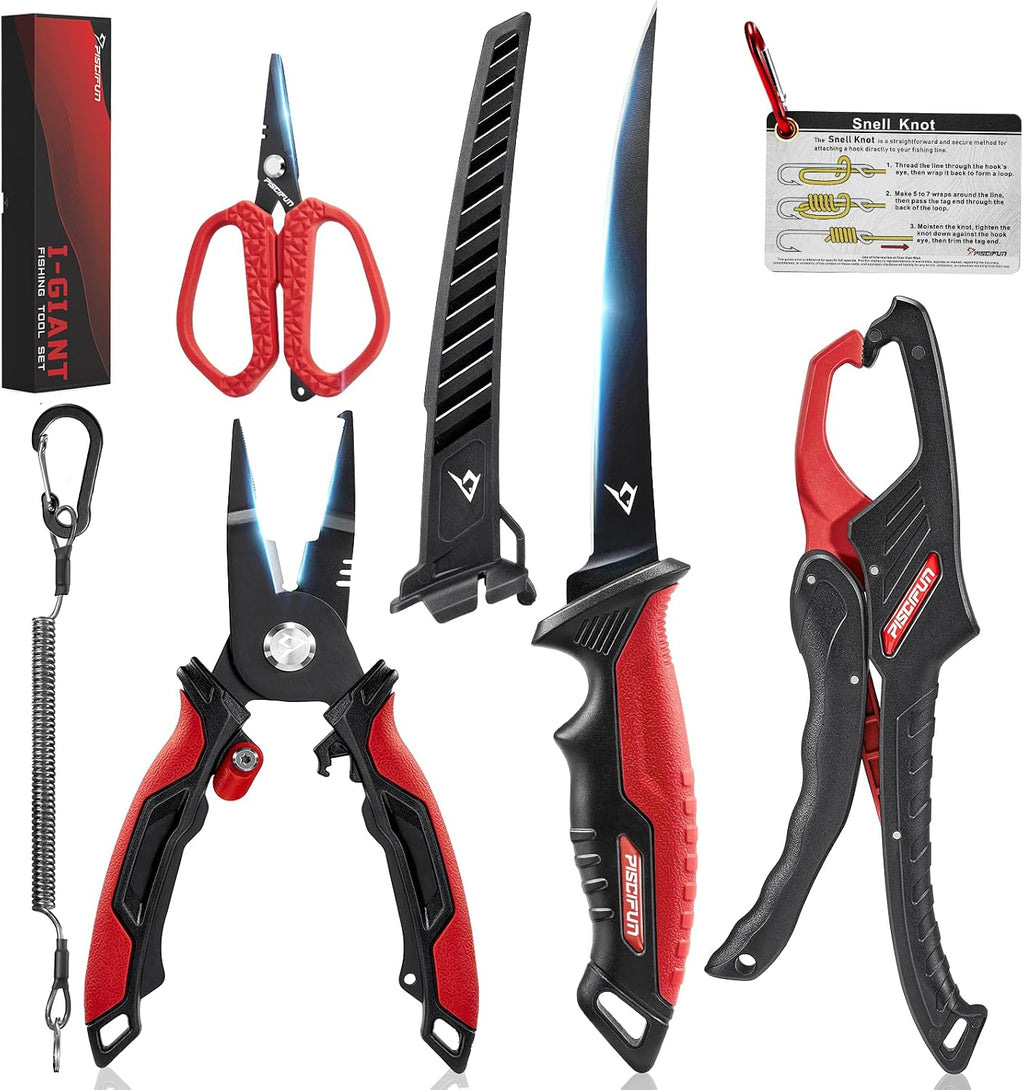 Piscifun 2pcs and 6pcs Fishing Tool Kit, Pliers and Fish Gripper