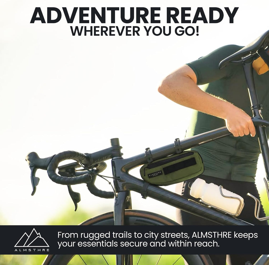 ALMSTHRE Bike Frame Bag | Weather-Resistant, Waterproof Zippers & Dual-Sided Access for Road, MTB, and Ebike Frames