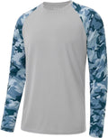 FISHEAL Men's Long Sleeve Fishing Shirts, UPF 50+ Camo Sun Protection Rash Guard, UV Shirt for Swimming Hunting Outdoor