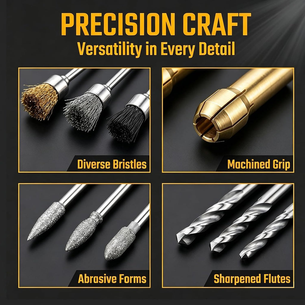 318 Piece Rotary Tool Accessories Kit with Sanding Drum, 1/8 Inch Shank Universal Fit Rotary Tool Bits for Sanding, Cutting, Grinding, Polishing, Cleaning, Drilling, Engraving, Woodworking DIY