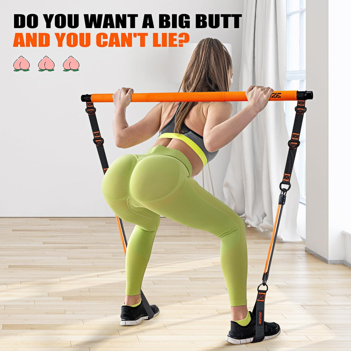 KUTIZE Pilates Bar Kit with Resistance Bands, Pilates Equipment, Multifunctional Pilates Bar for Women & Men, Pilates kit for Hip, Back, Arm, Full-Body Workouts, Home Gym Strength Training Equipment