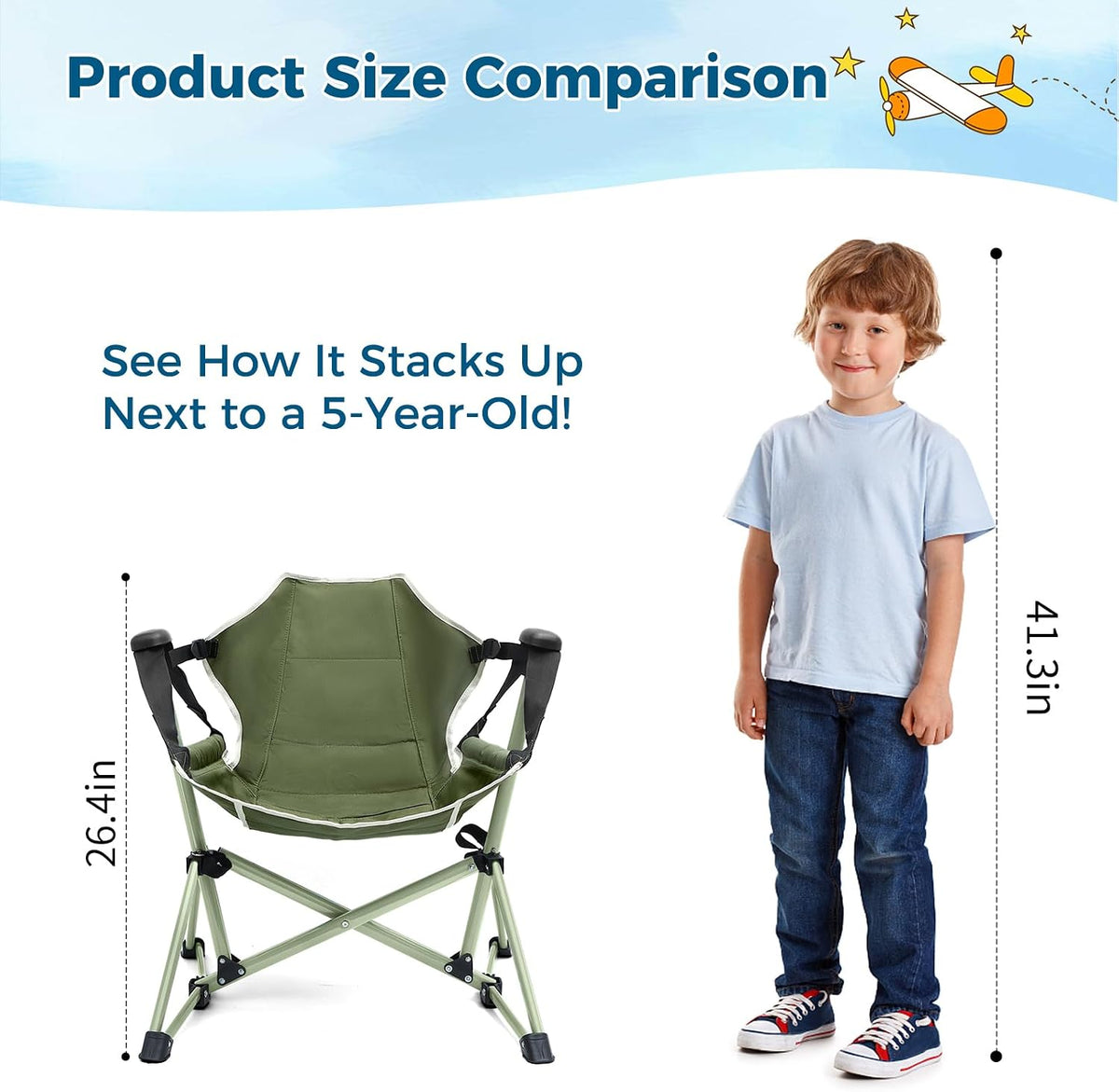 Kids Hammock Chair, Kids Camping Chair, Folding Chair, Green