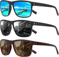 Square Polarized Sunglasses for Men and Women Lightweight Frame Sun Glasses with UV Protection