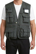 BACKBONE Men's Multi‑Pocket Travel Utility Vest, Outdoor Photography Safari Vest