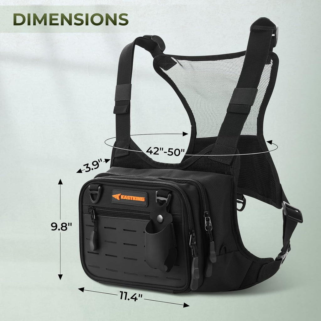 KastKing BaitBoss Water-Resistant Fishing Chest Pack; Fishing Bag for Men