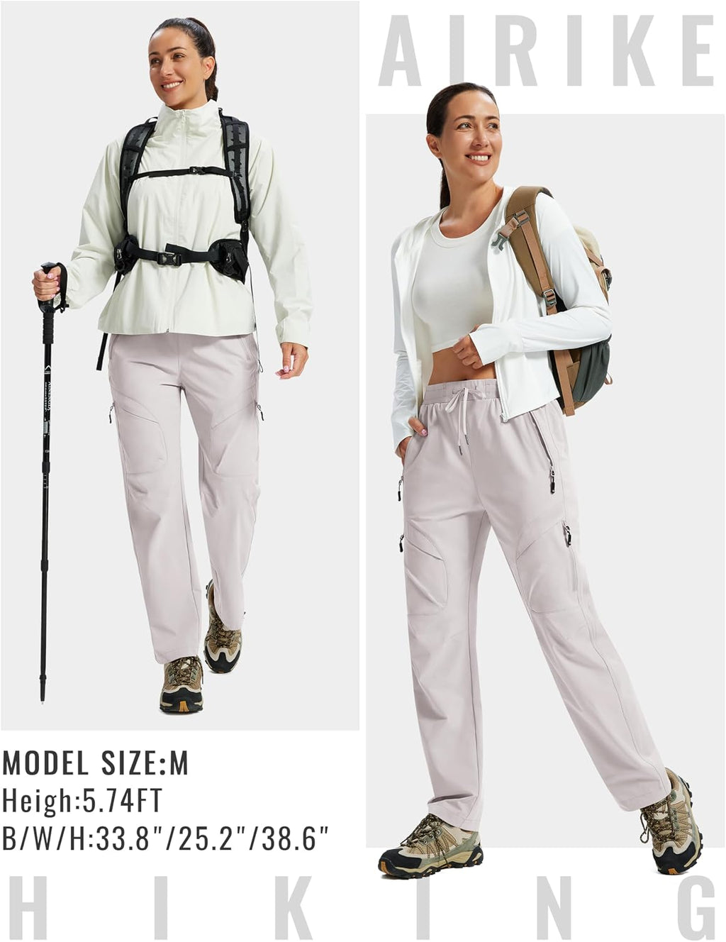 AIRIKE Women's Hiking Cargo Pants Lightweight Quick Dry Joggers Sweatpants Casual Work Travel Outdoor Pant with Pockets