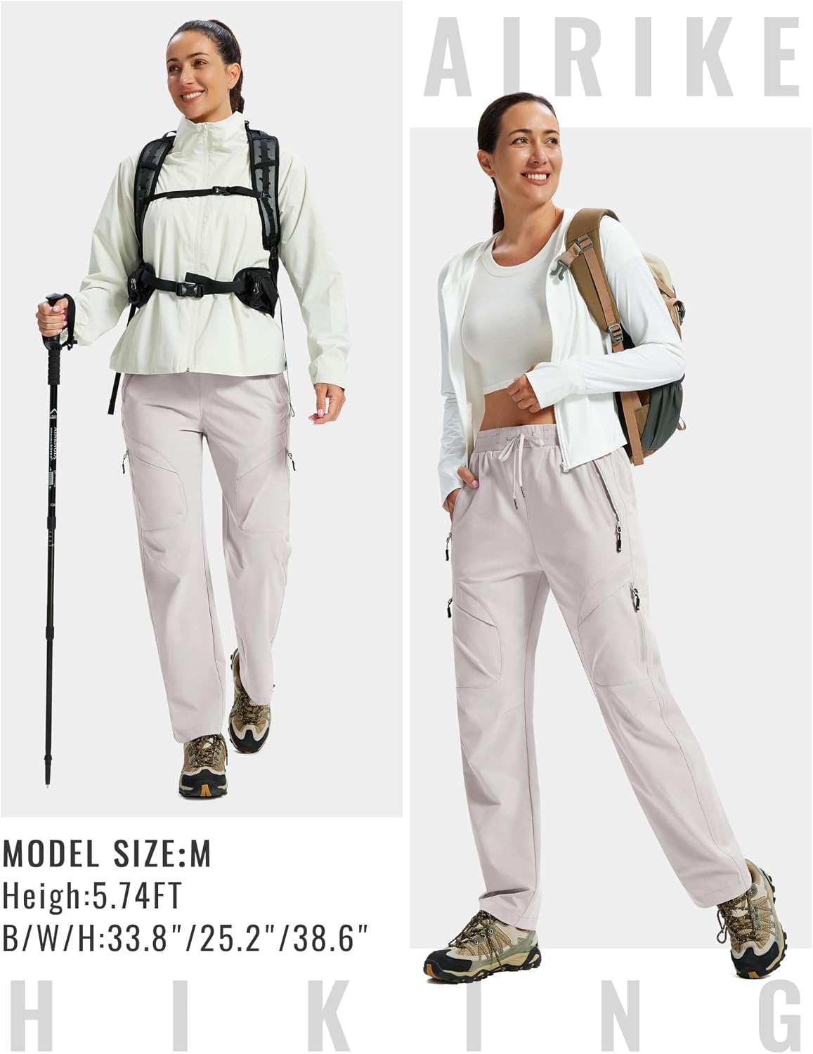 AIRIKE Women's Hiking Cargo Pants Lightweight Quick Dry Joggers Sweatpants Casual Work Travel Outdoor Pant with Pockets