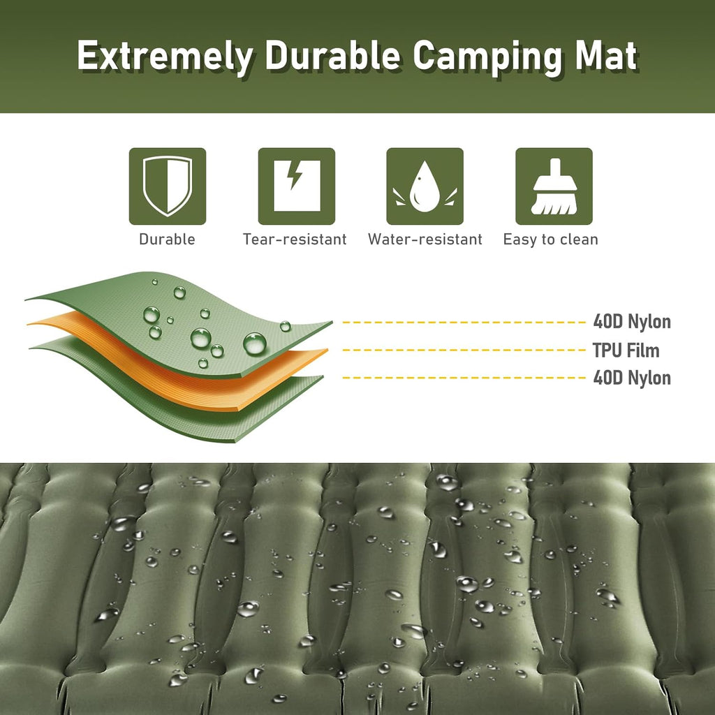 Elegear 5.5” Thick Double Sleeping Pad for Camping, Inflatable, Full