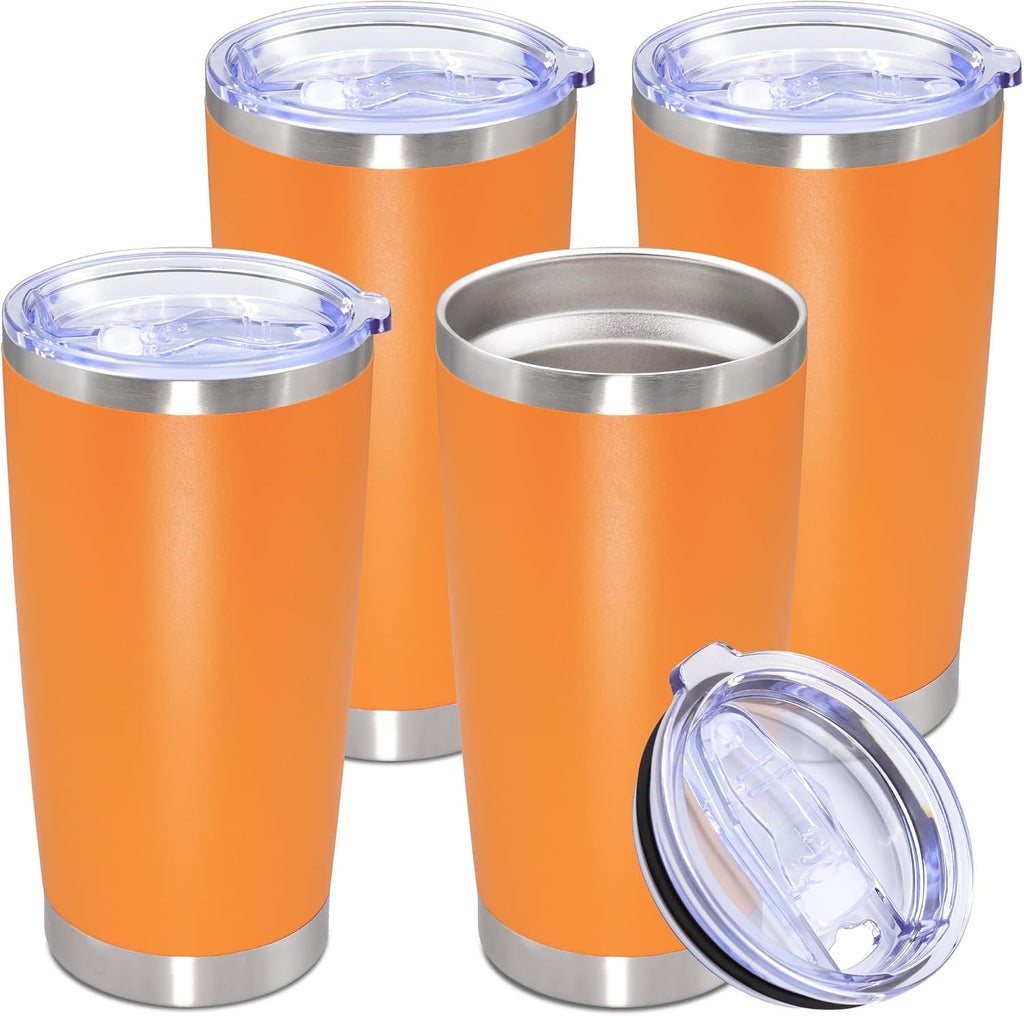 20oz Tumbler Stainless Steel Tumbler Coffee Tumbler with Lid Orange, 4P