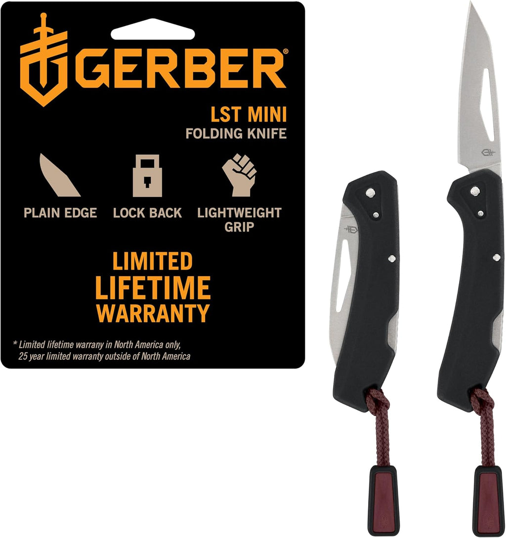 Gerber Gear LST Mini - Lightweight Folding Pocket Knife for Hiking, Camping - EDC Tool - Durable Stainless Steel Blade - Black