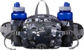 WATERFLY Fanny Pack Waist Bag: Fannie Pack 2 Water Bottle Holders Lumbar Belt Hiking Walking Running Jogging Camping Large Woman Man (Bottle Not Included)