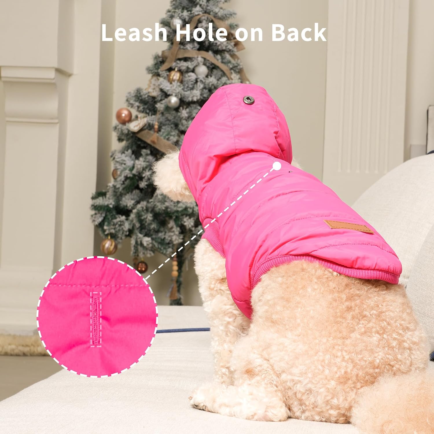 Vecomfy Warm Dog Coats with Hoodie,Winter Dog Jackets for Large Dogs