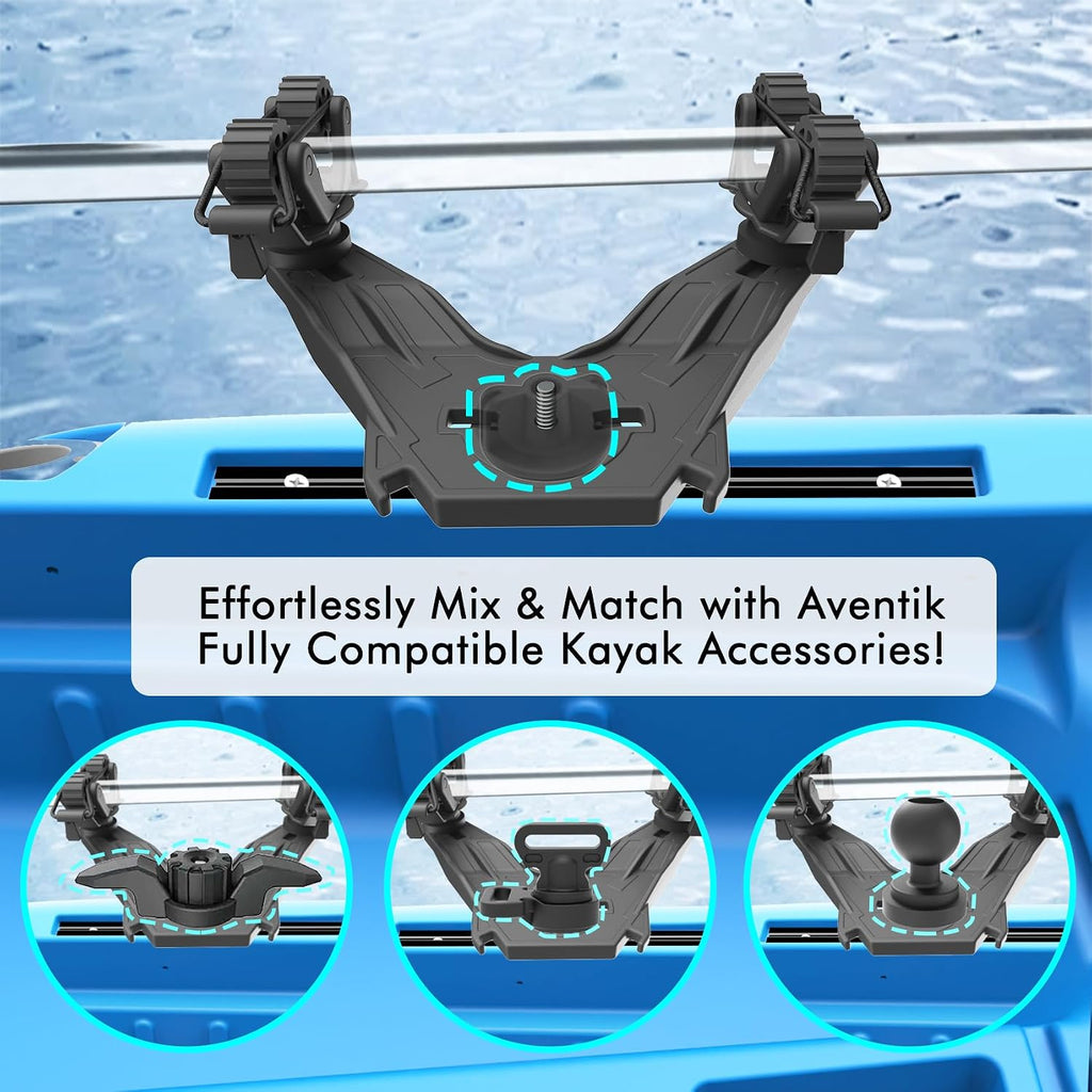 Multifunctional Kayak Paddle Holder, Space-Saving Kayak Paddle Holder, Offset Paddle Holder Kayak Track Mount, Kayak Rail Accessories for Fishing