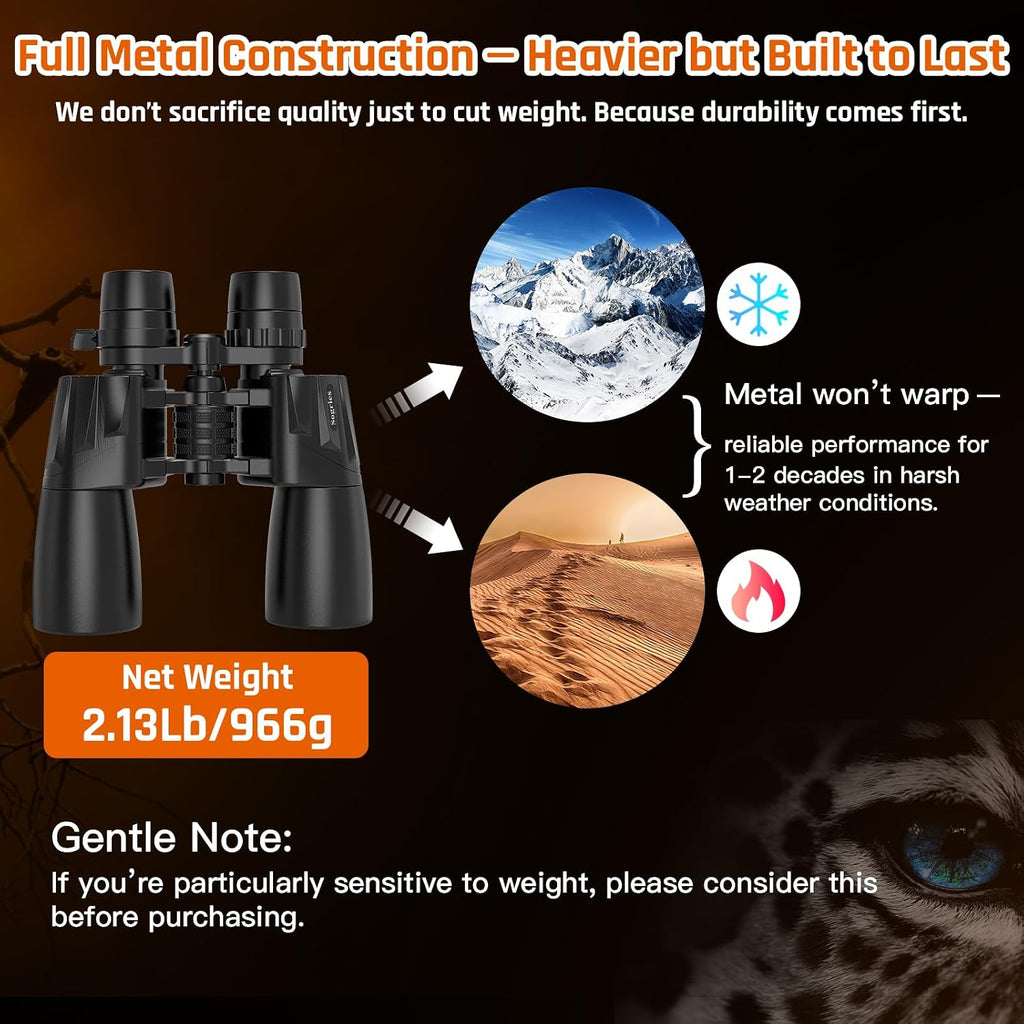 10-30x50 Zoom Binoculars for Adults High Powered