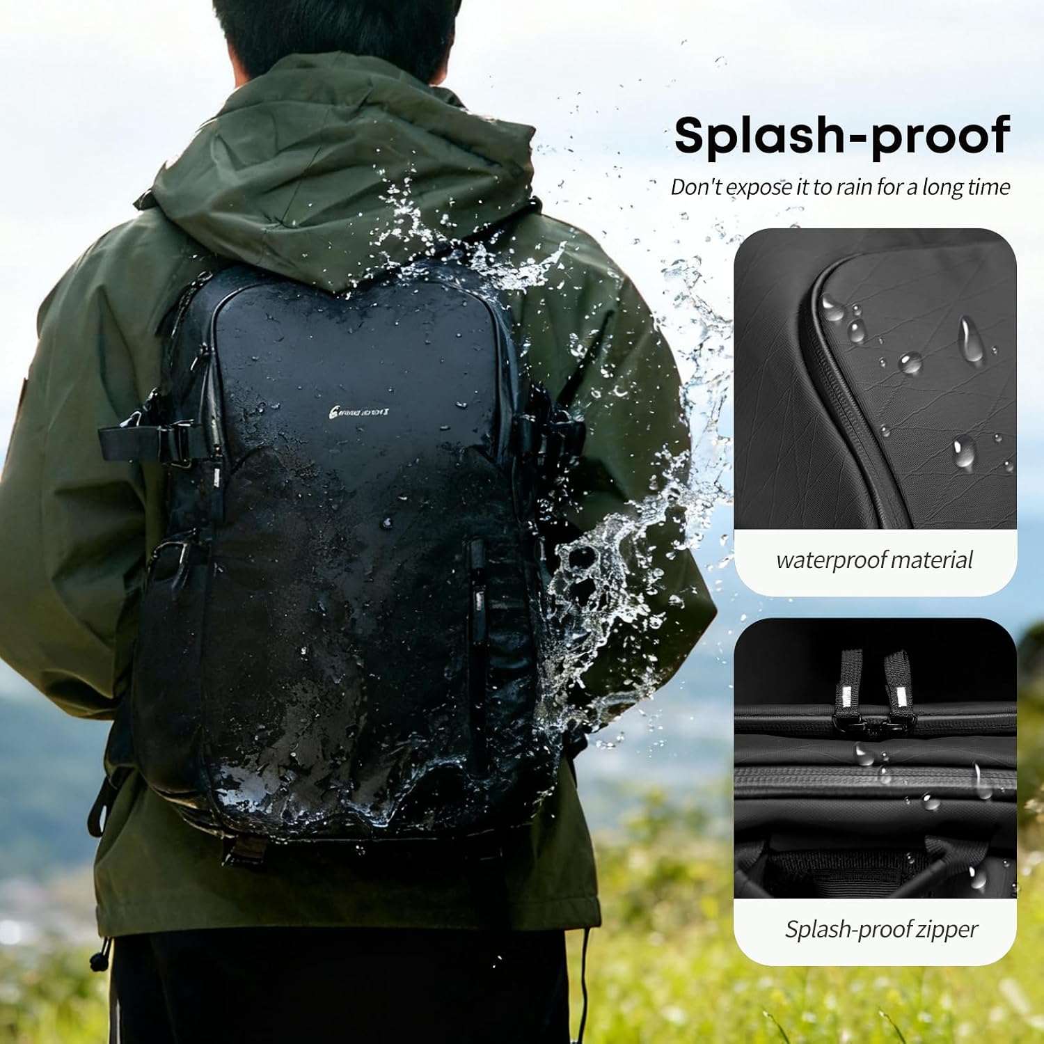 Besnfoto Camera Backpack Waterproof Bag Professional Travel Photography Bag Large for DSLR SLR Mirrorless Camera with Tripod Holder and Laptop Compartment Compatible with Canon/Nikon/Sony