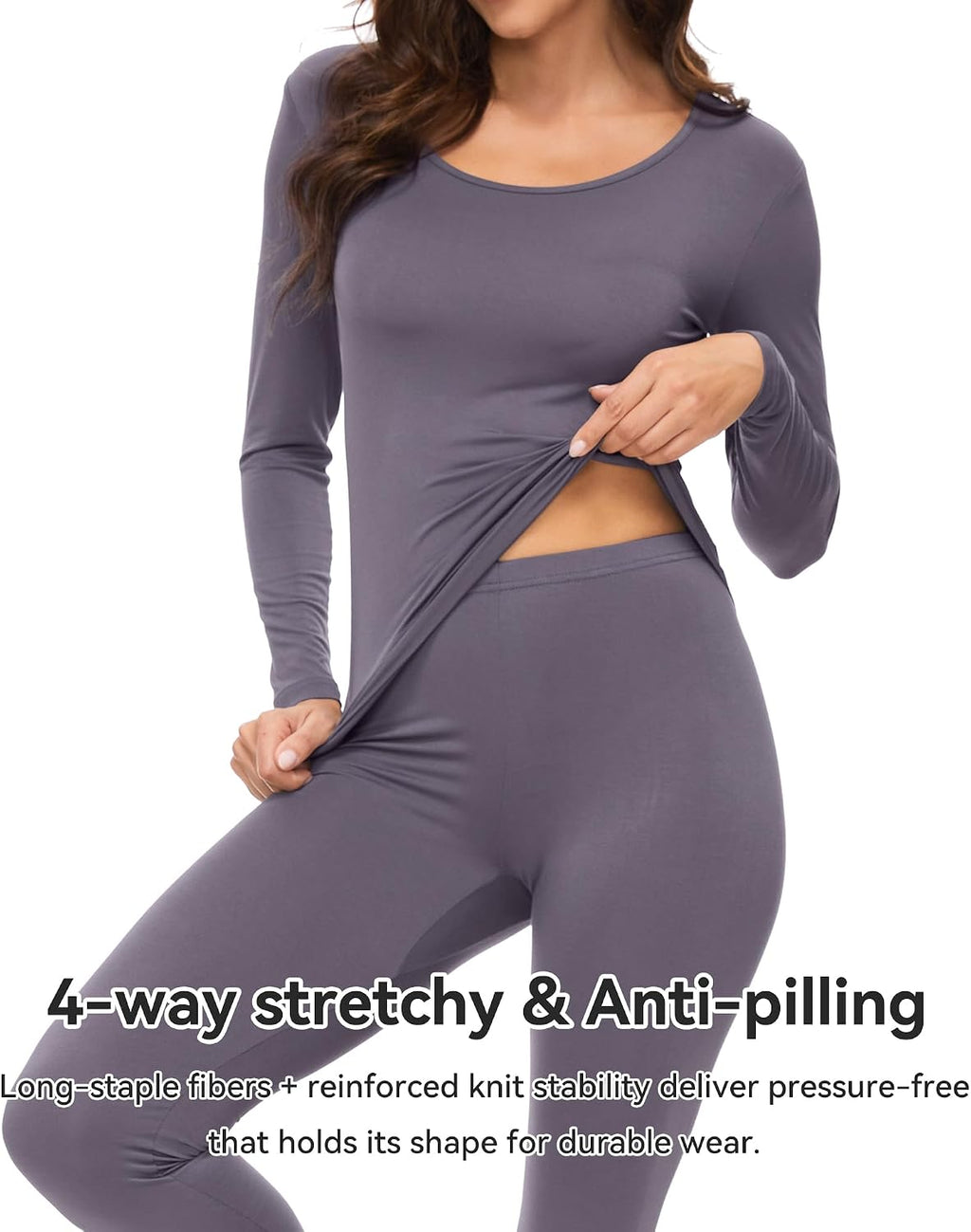 WiWi Soft Underwear for Women Thermal Long Johns Sets Super Warm Base Layer Top Pants Pajamas Set Viscose from Bamboo S-3X