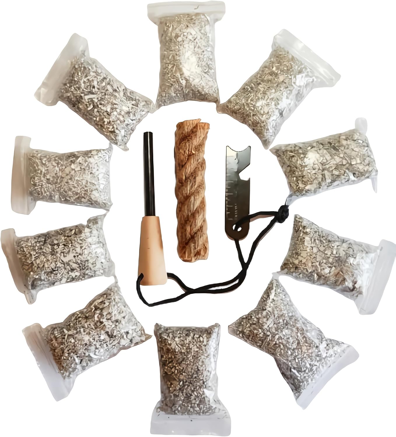 eGreen Magnesium Fire Starter Kit: 4" Ferro Rod & Wax Rope Options