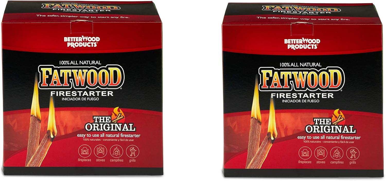 Better Wood Products Fatwood Fire Starter Burlap Bag, 10 Pound, 2-Pack