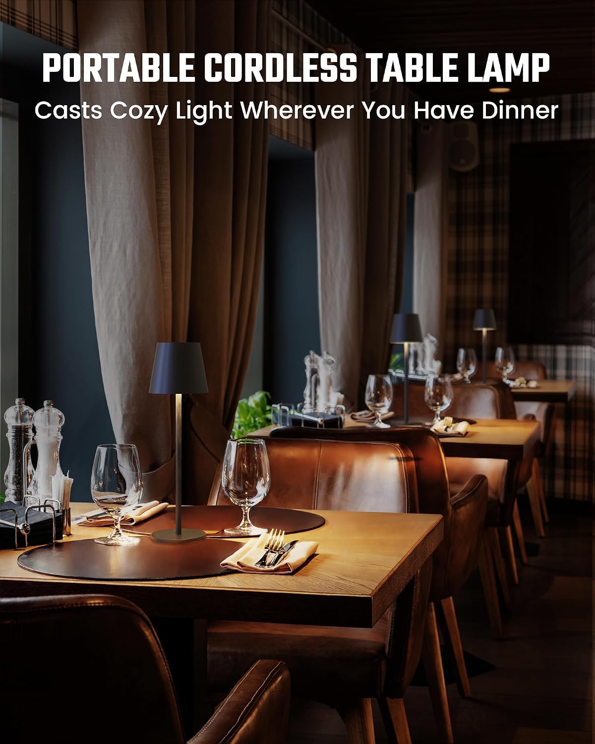 JACKYLED Cordless Table Lamps Rechargeable, 3 Height, 5000 Capacity