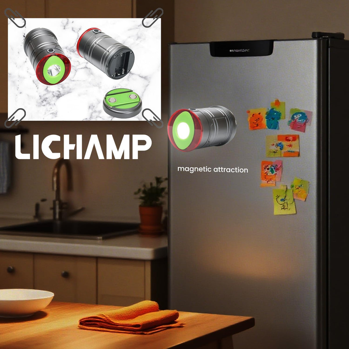 Lichamp Medium Collapsible LED Camping Lantern, Lightweight Flashlight