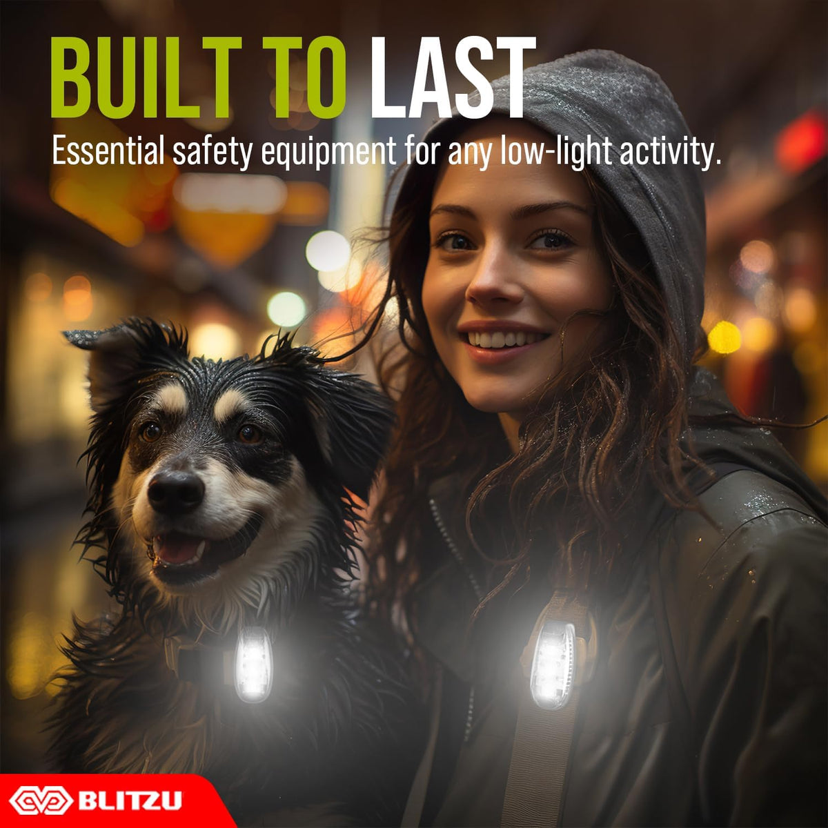 LED Safety Lights 4 Pack, Clip On High Visibility Strobe Light for Walk Run