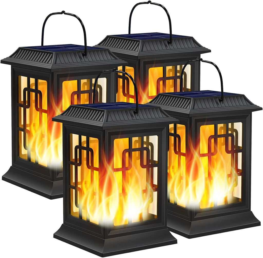 Solar Lanterns Outdoor Waterproof, Hanging Solar Lights 2 Pack
