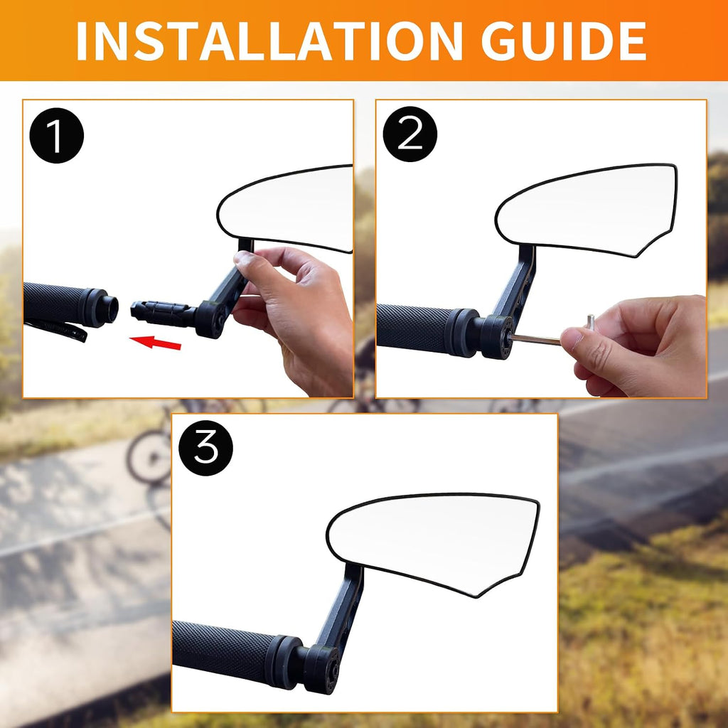 Bike Mirror HD Adjustable Bar End Bike Rear View Mirror Right