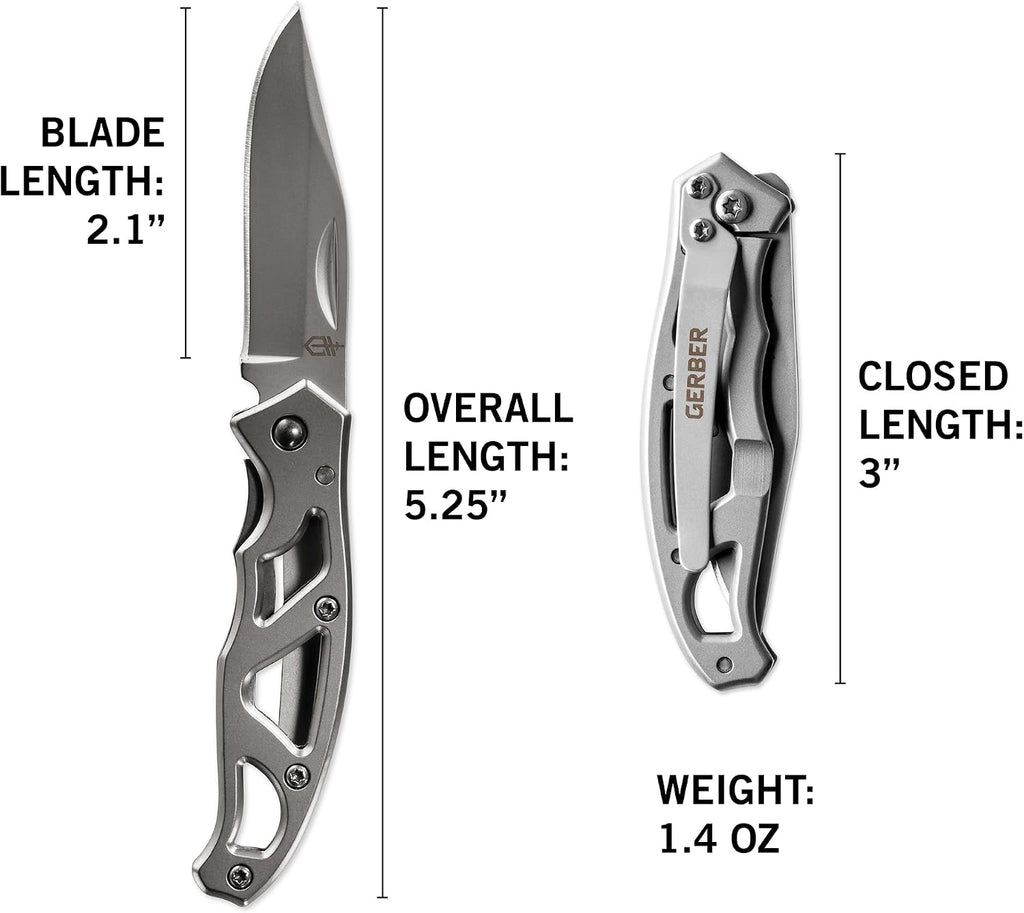 Gerber Gear Paraframe Mini Pocket Knife, 2.2" Fine Edge Small EDC Folding Knife with Safety Lock for Everyday Carry, Gifts for Men, Stainless Steel
