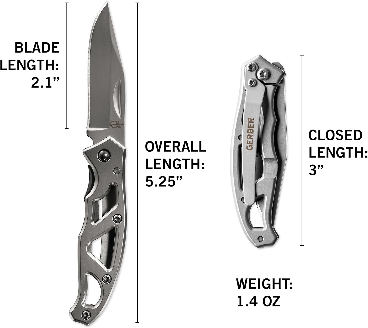 Gerber Gear Paraframe Mini Pocket Knife, 2.2" Fine Edge Small EDC Folding Knife with Safety Lock for Everyday Carry, Gifts for Men, Stainless Steel