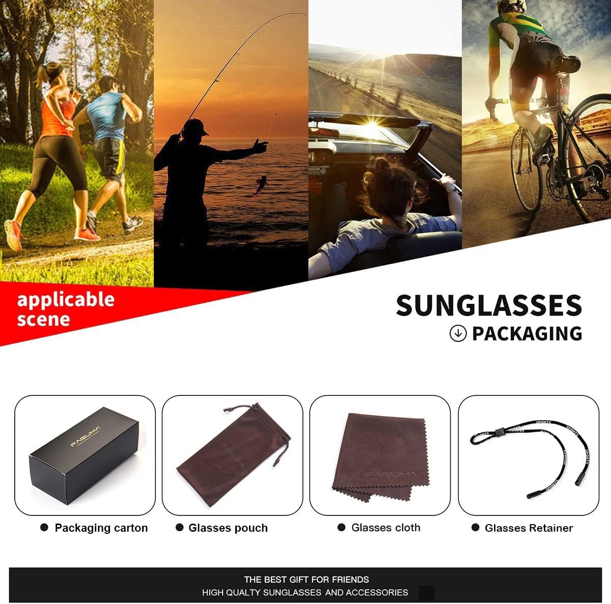 FAGUMA Sports Polarized Sunglasses For Men UV400 Protection