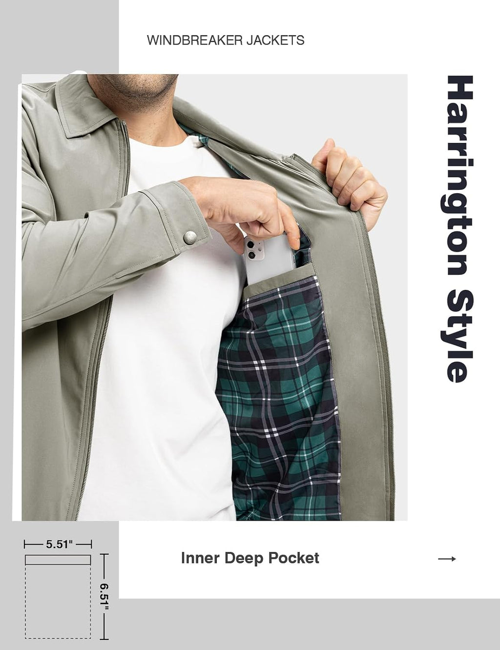 TBMPOY Mens Lightweight Jackets Light Windbreaker Full Zip Casual Work Jacket Golf Business Fall Track Coat with Pockets