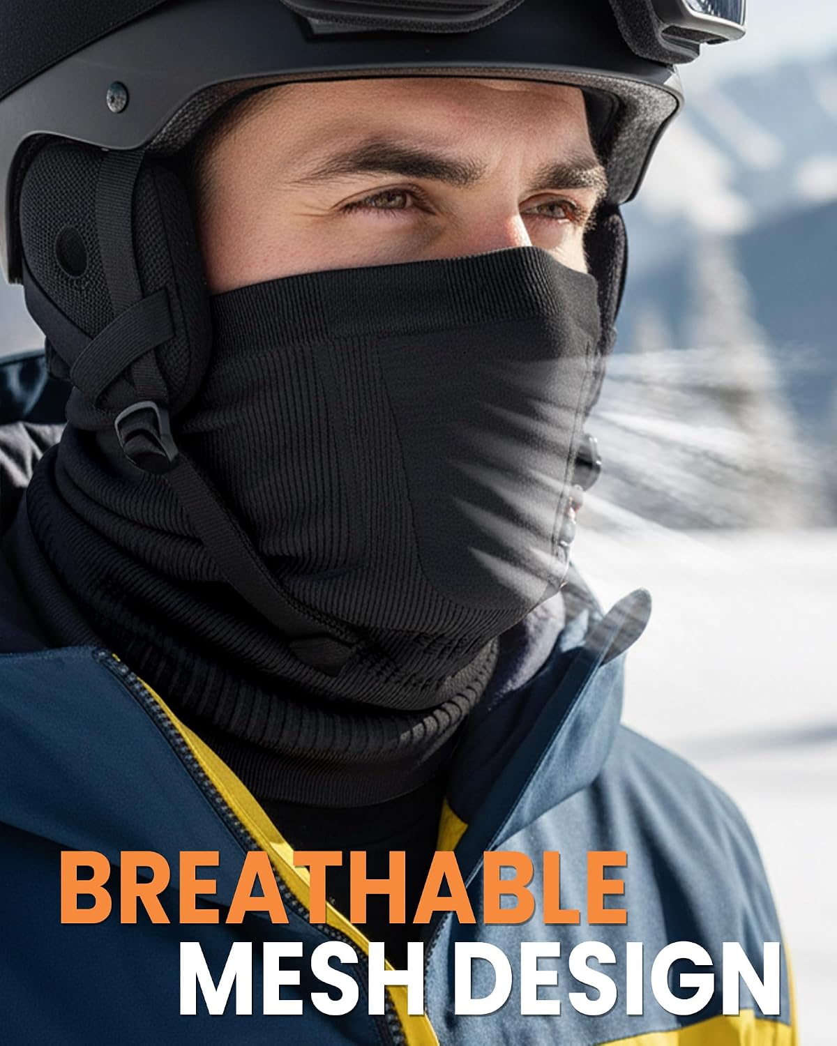 YANIKY Winter Neck Warmer Gaiter Ski Face Mask, Breathable Fleece Balaclava Windproof Cold Weather Scarf