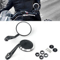 Motorcycle Handlebar Bar End Mirrors, CNC Aluminum 360 Degrees Adjustment Rearview Mirror Fit for Triumph Rocket 3/Street Triple 765RS/Bobber T120/Daytona 660 (Round Bar End Mirror)