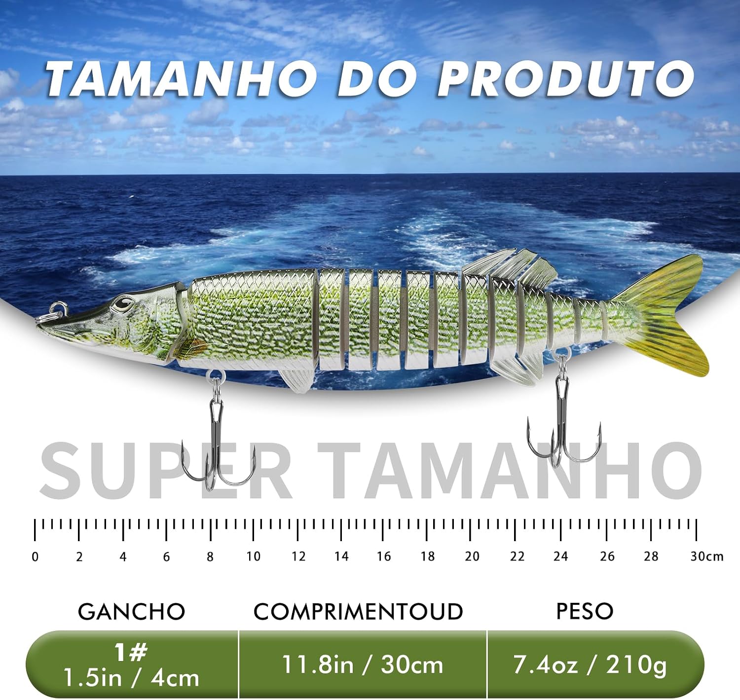 TRUSCEND Swimmax Easy Catch Fishing Lures with BKK Hooks, Wiggling, Vibrating, Rattling and Gurgling for More Bite, Heavy-Duty Dyneema Fiber Jointed Swimbaits for Bass, Trout, Walleye, Crappie, Pike