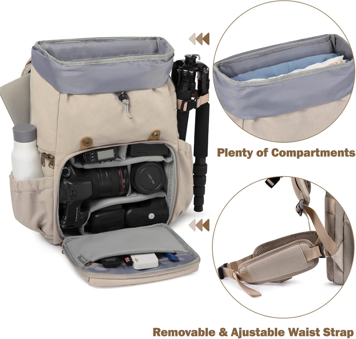 BAGSMART Camera Backpack DSLR Camera Bag Backpacks for Photographers