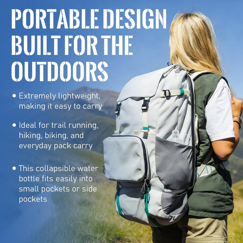 Collapsible Water Bottle with Filter for Travel Hiking Camping 1L