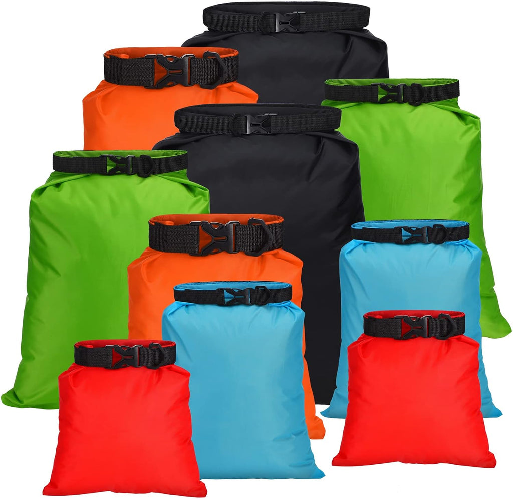 LEIFIDE 10 Pcs Ultralight Waterproof Dry Bags 5 Sizes Roll Top