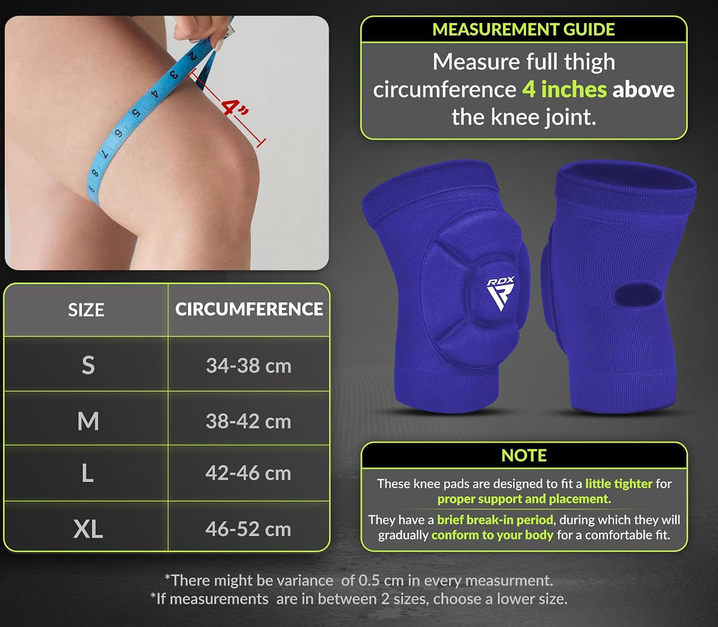 RDX Knee Pads for Work, Oeko TEX Certified, Anti-Slip Protective Thick Padded Foam Pad, Collision Avoidance Sleeves Pair, MMA Muay Thai Grappling Volleyball Football Wrestling Gardening.