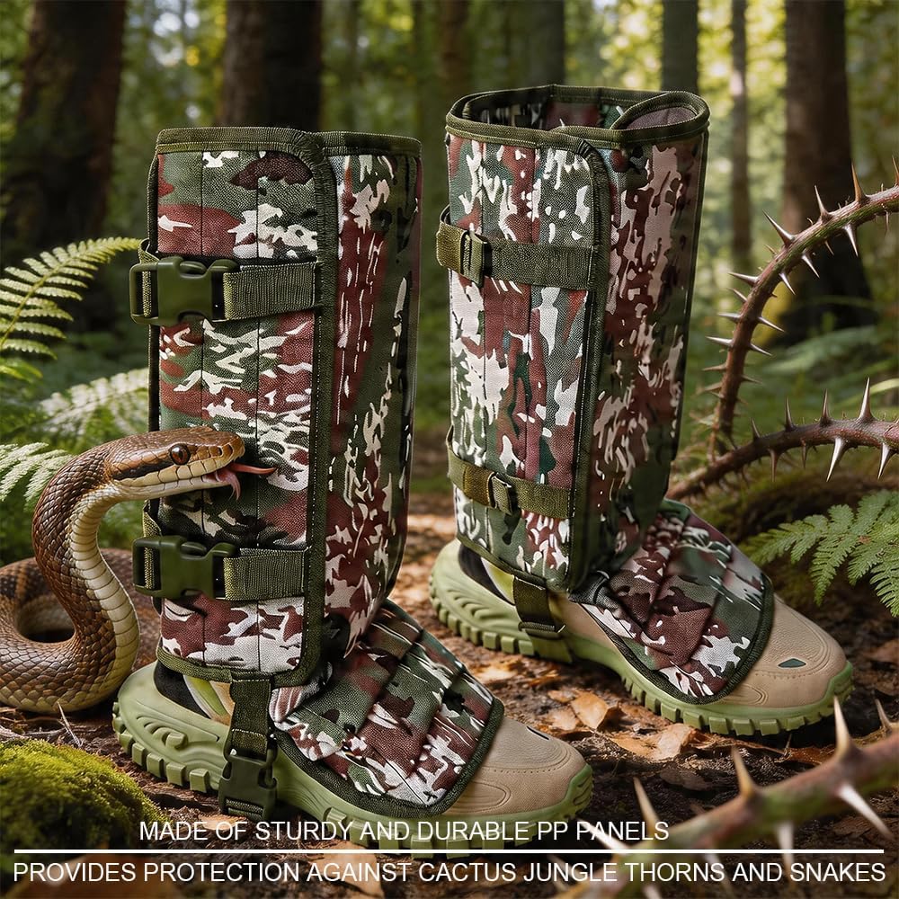 Snake Gaiters for Men Women, Balck Snake Bite Protective Gaiter Chaps Fit for Outdoor Hunting Hiking Farm Working Lawncare