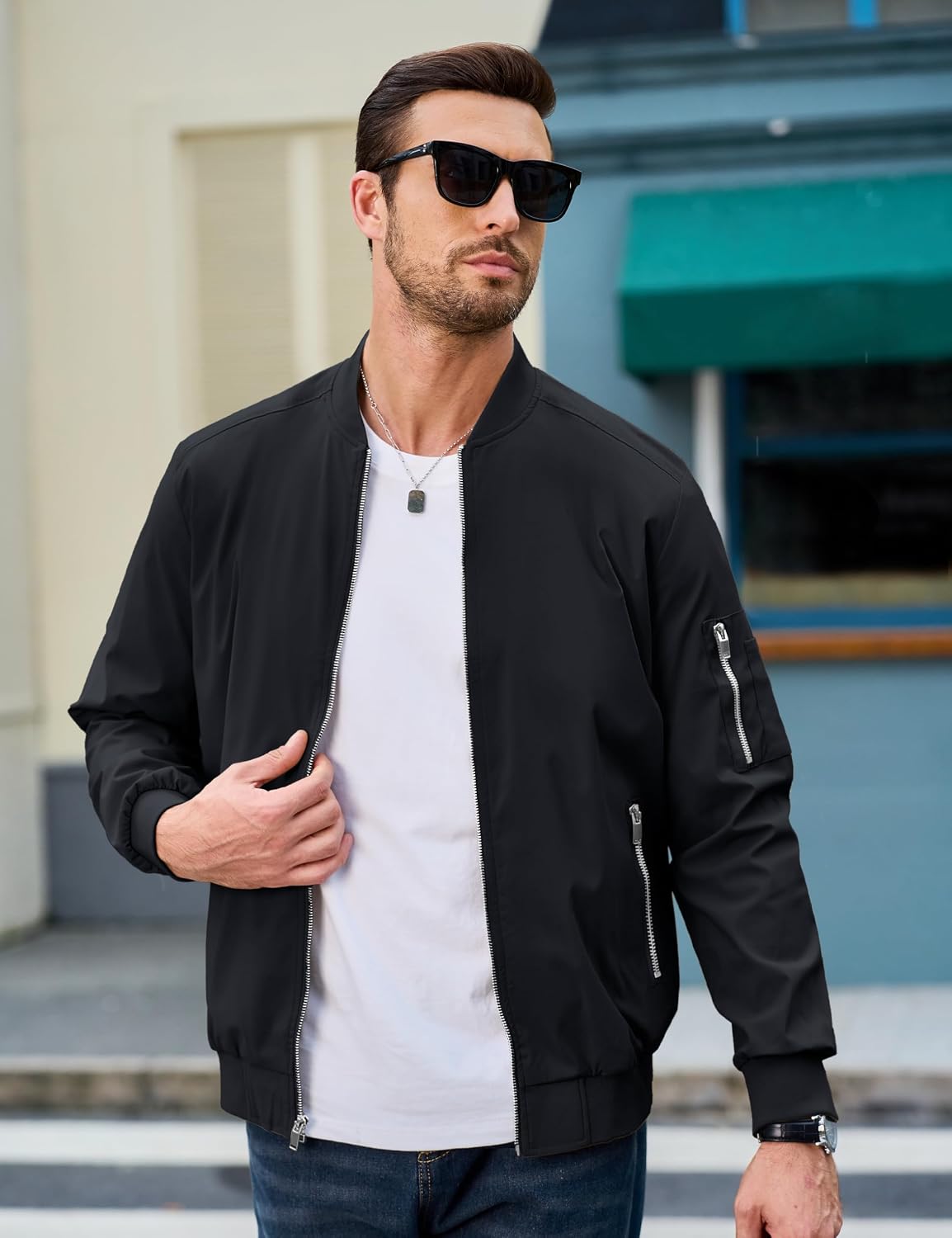 MAGCOMSEN Men's Bomber Jacket Lightweight Windbreaker Spring Fall Jacket