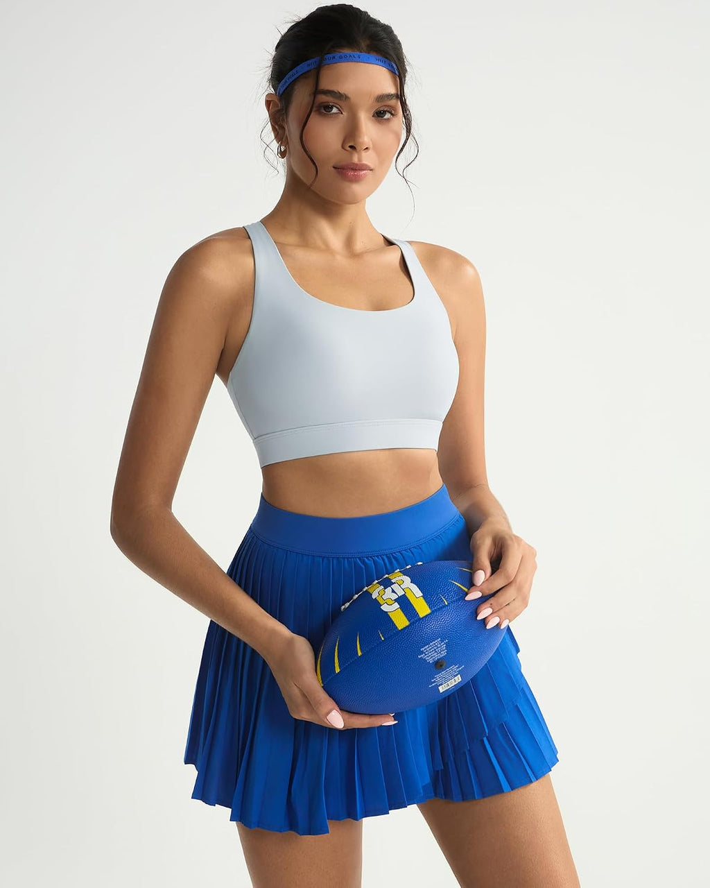RUNNING GIRL Sports Bra for Women,Molded Cup Strappy Running High Impact Sports Bra with Sewn in Pads