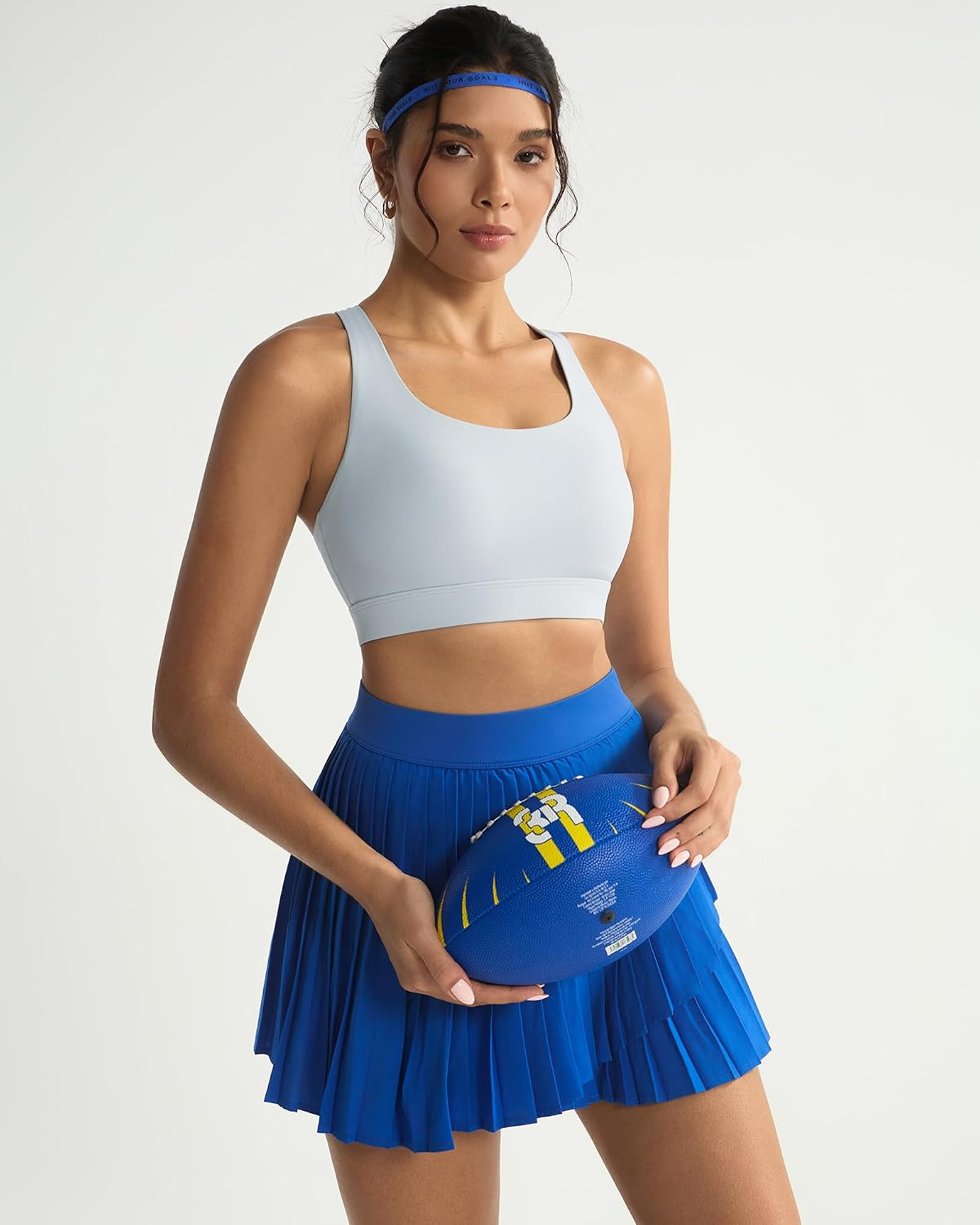 RUNNING GIRL Sports Bra for Women,Molded Cup Strappy Running High Impact Sports Bra with Sewn in Pads